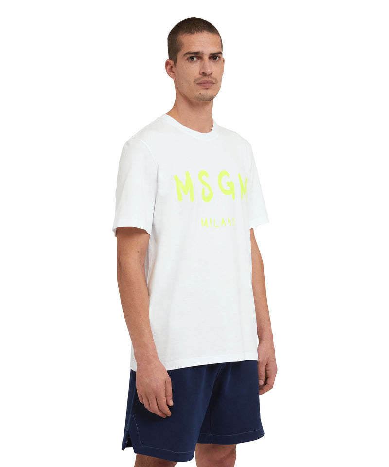 Msgm Logo-print Cotton T-shirt In White