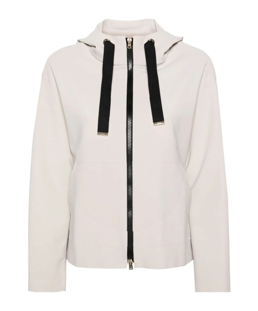 Herno Logo-plaque Hooded Jacket In White