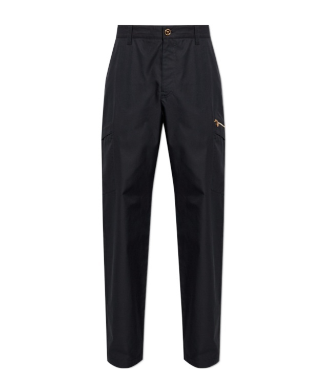 Versace Belt Loop Casual Pants In Black