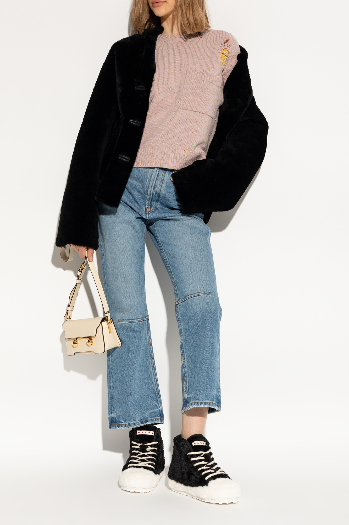 Marni Teddy Lace-up Sneakers In Black