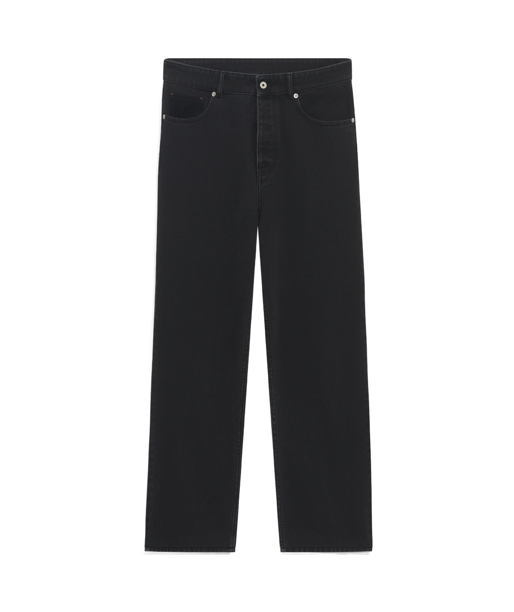 Drôle De Monsieur Straight-leg Black Denim Jeans With Design In Black