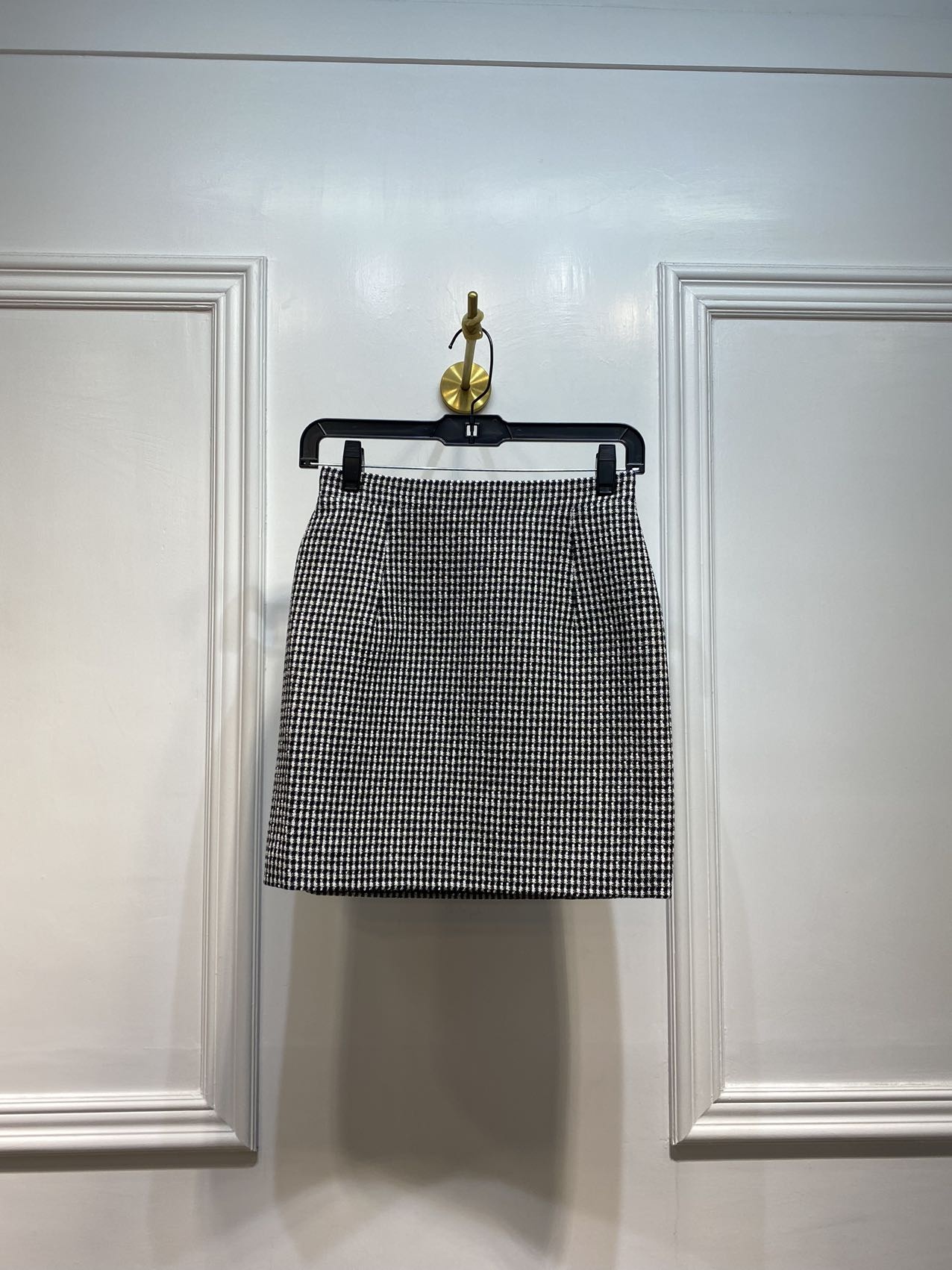 Alessandra Rich Checkered Slim Skirt In Black