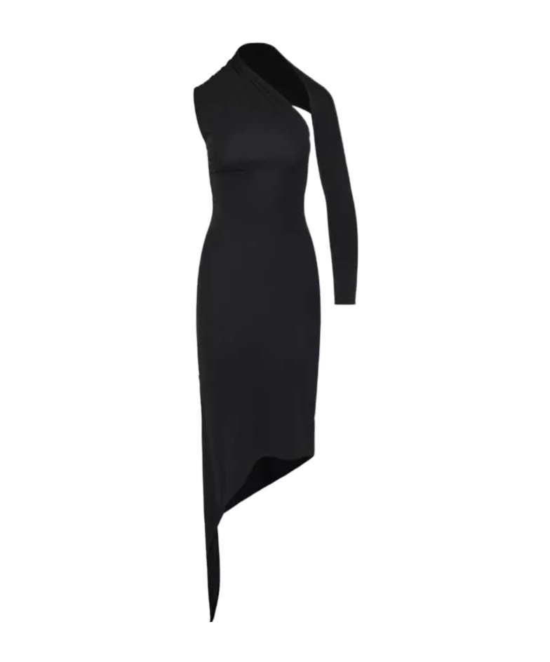 COURRÈGES COURRÈGES LONG SLASH CREPE DRESS