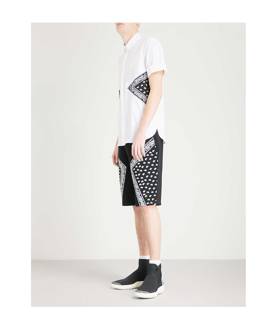 Neil Barrett Short-sleeved Lapel Shirt In White