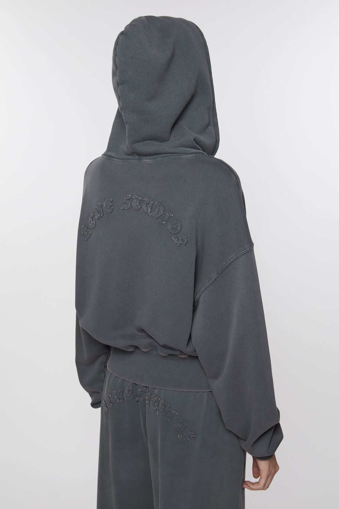 Acne Studios Hooded Zipper Sweater In Black