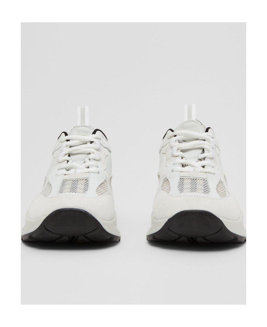 Burberry Men's Sean Vintage Check Mesh Chunky Sneakers In White