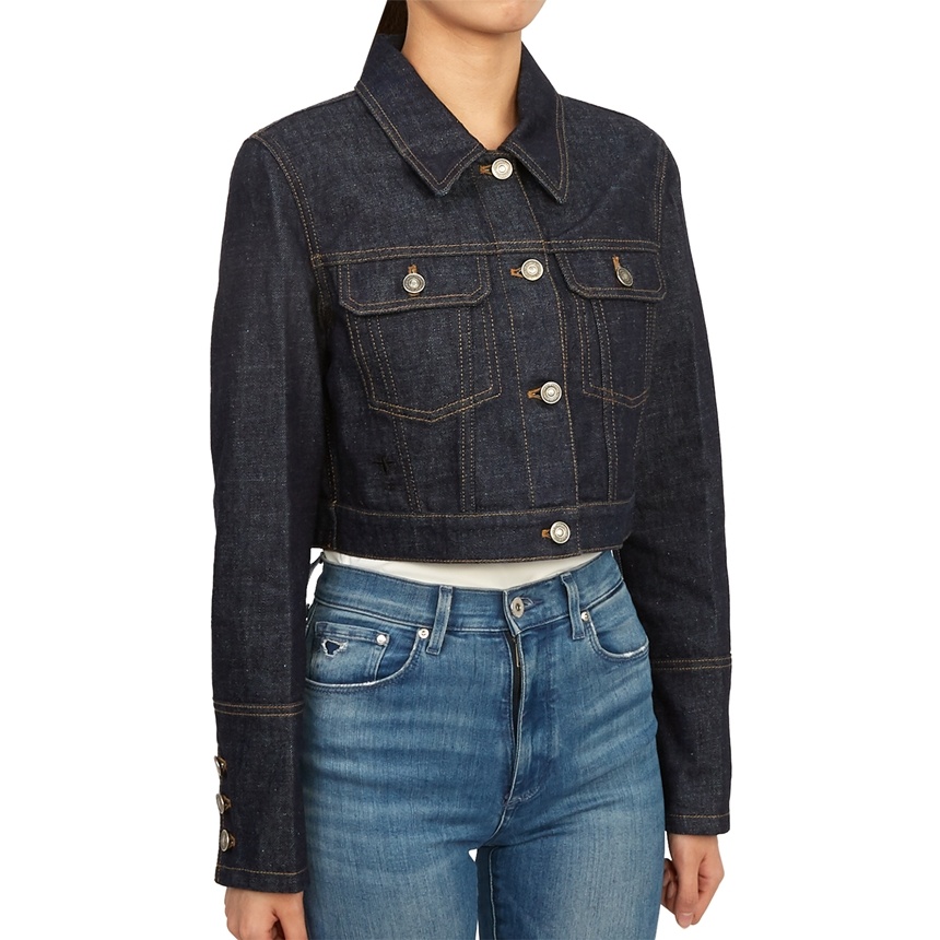 Dior Long-sleeved Denim Coat In Black
