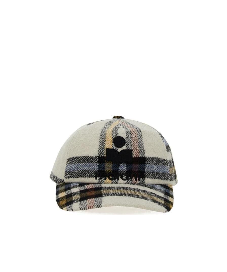 Isabel Marant Check-pattern Baseball Cap In Nude
