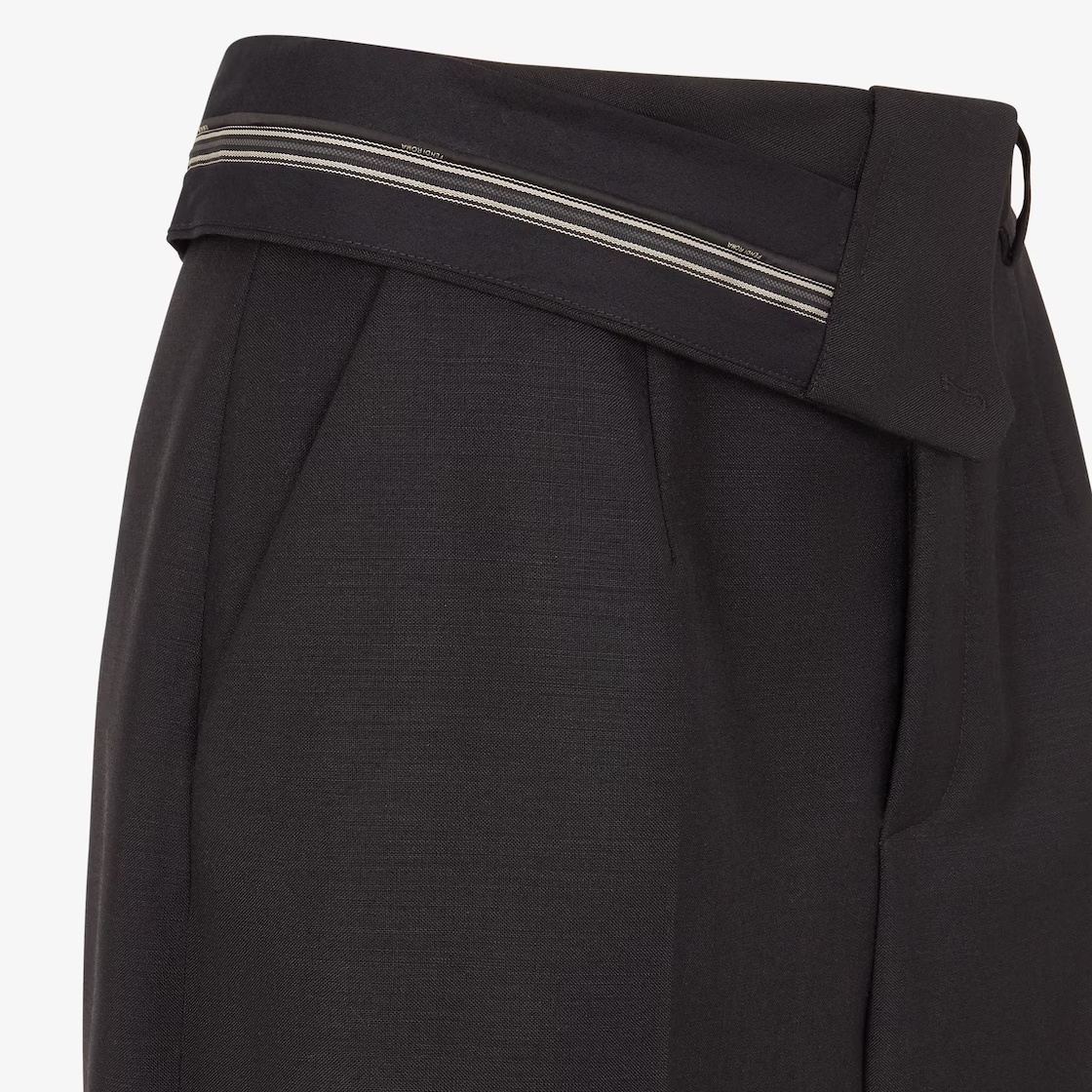 Fendi "kid Mohair Carrot Fit Pants In Black