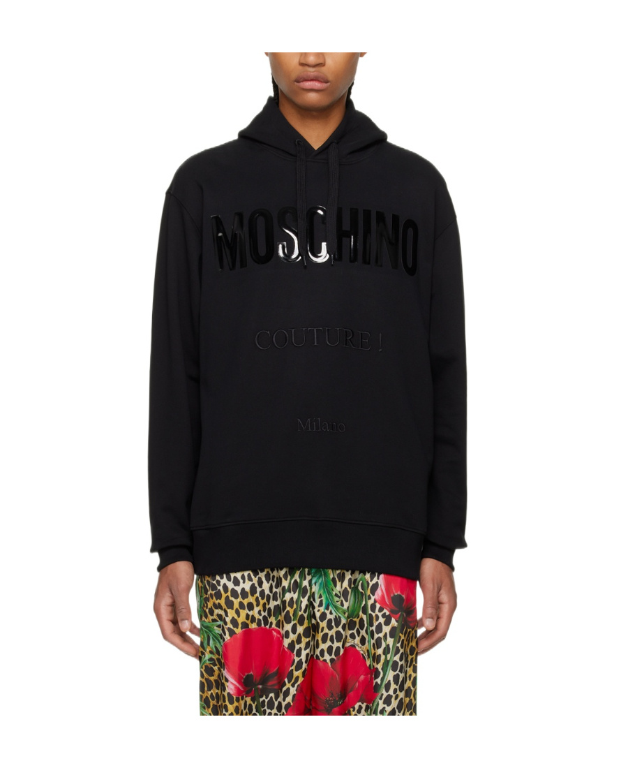 Moschino Hooded Sweater In Black