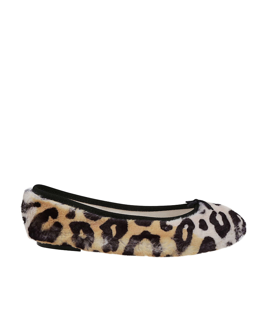 Repetto Leopard Print Ballet Shoes In Black