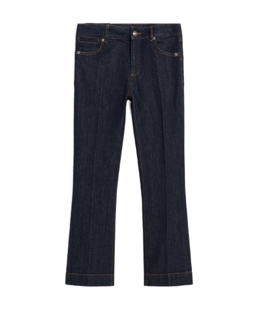Sportmax Low Waist Wide Leg Jeans With Cropped Length In Black