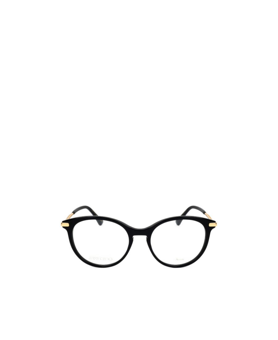 Jimmy Choo Eyewear Round Frame Glasses In Black