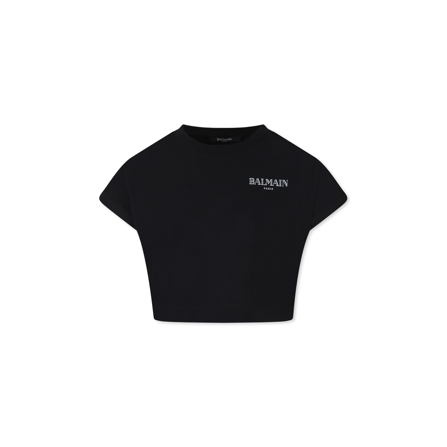Shop Balmain Embroidered-logo T-shirt In Black