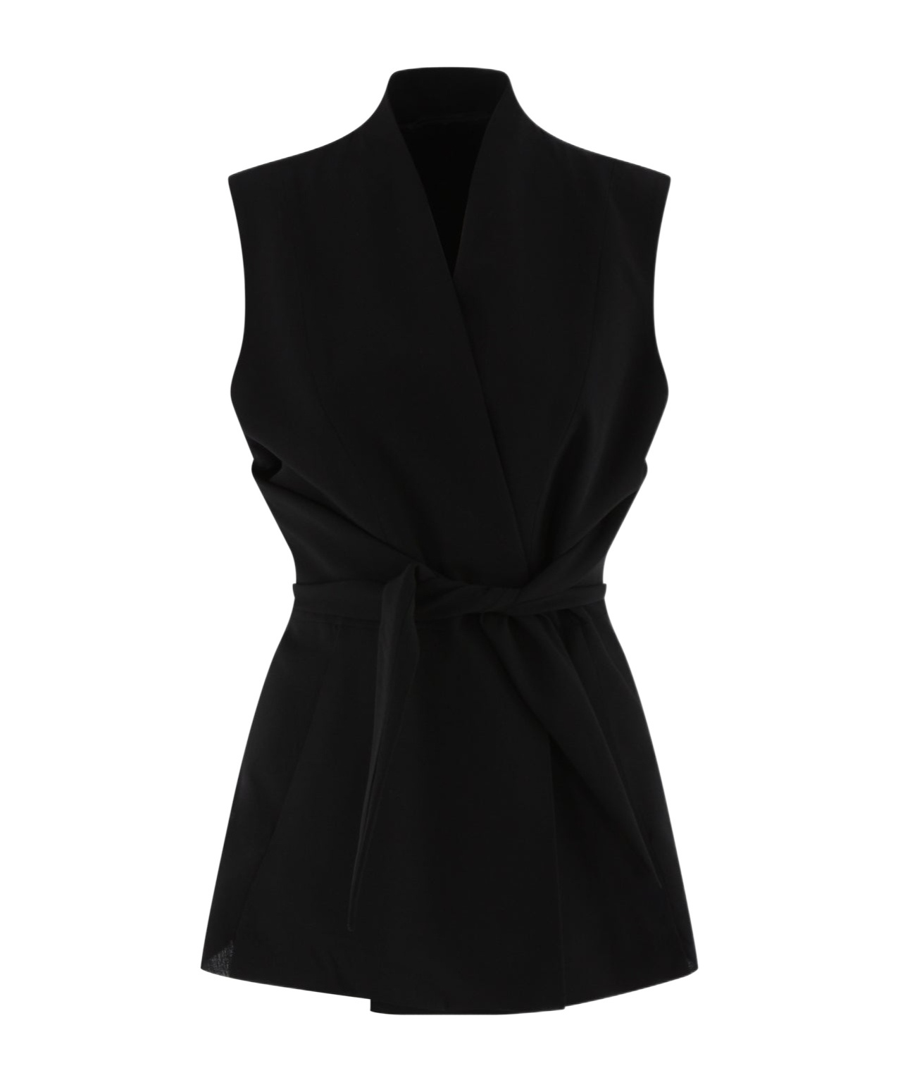 Shop Rick Owens Tie-waist Down Gilet In Black