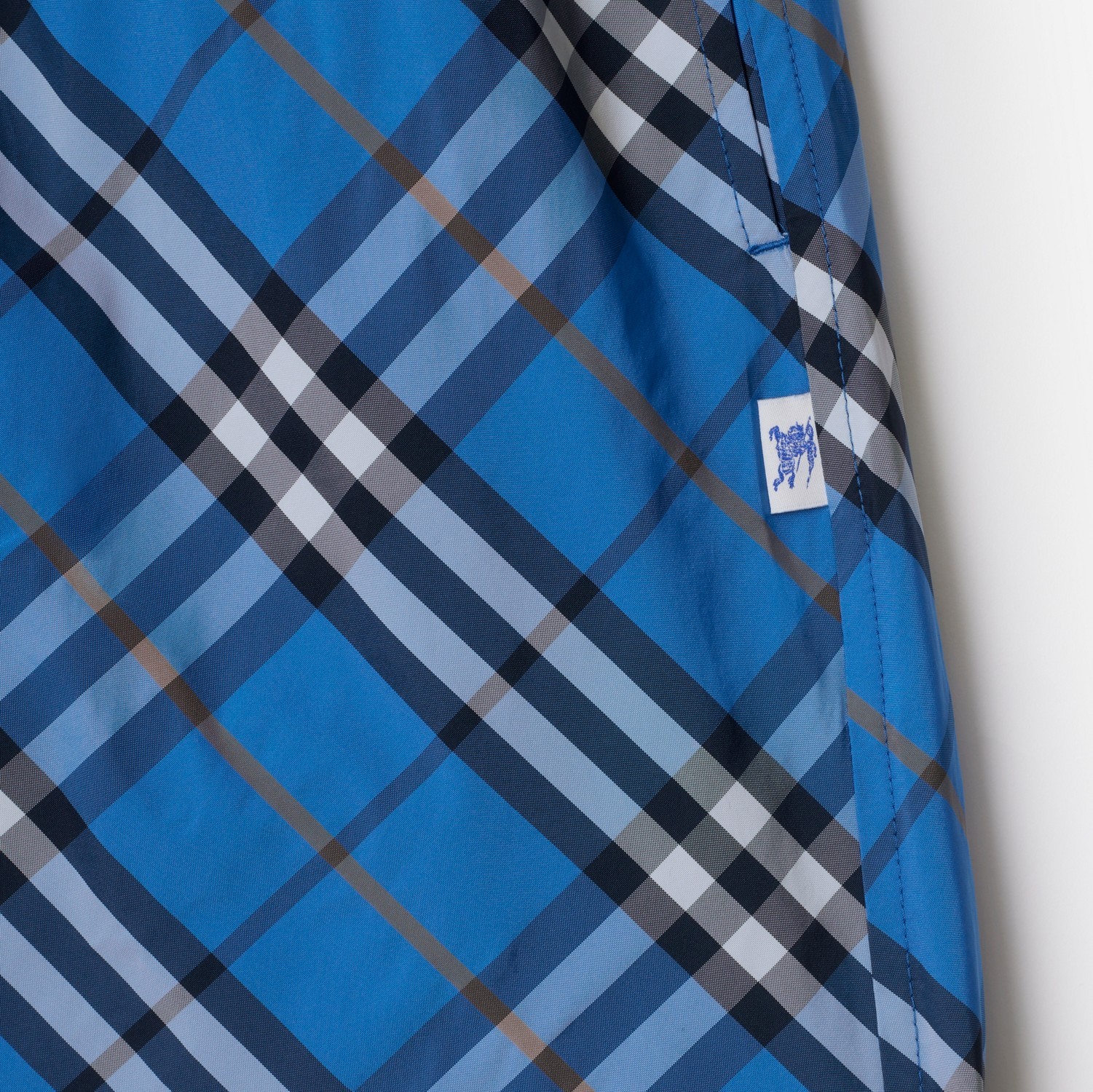 Burberry Check Drawcord Elastic Waist Swim Shorts In Hyacinth
