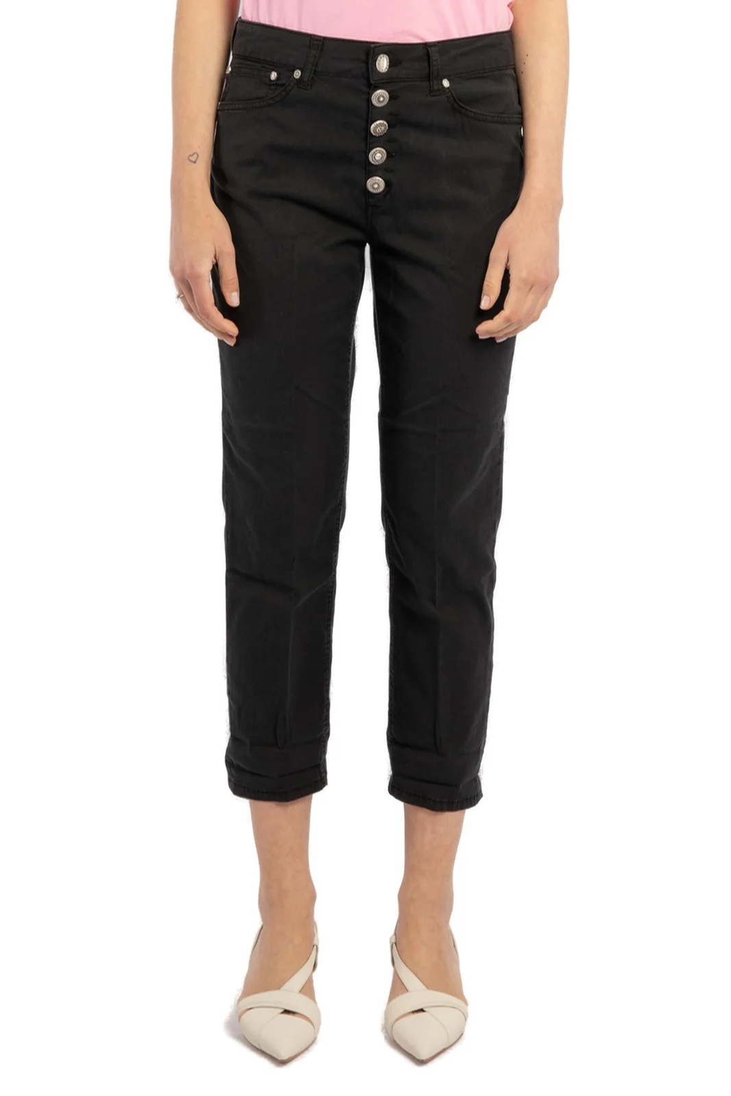 Dondup Woman Pants Black Size 31 Cotton, Elastomultiester, Elastane In Black