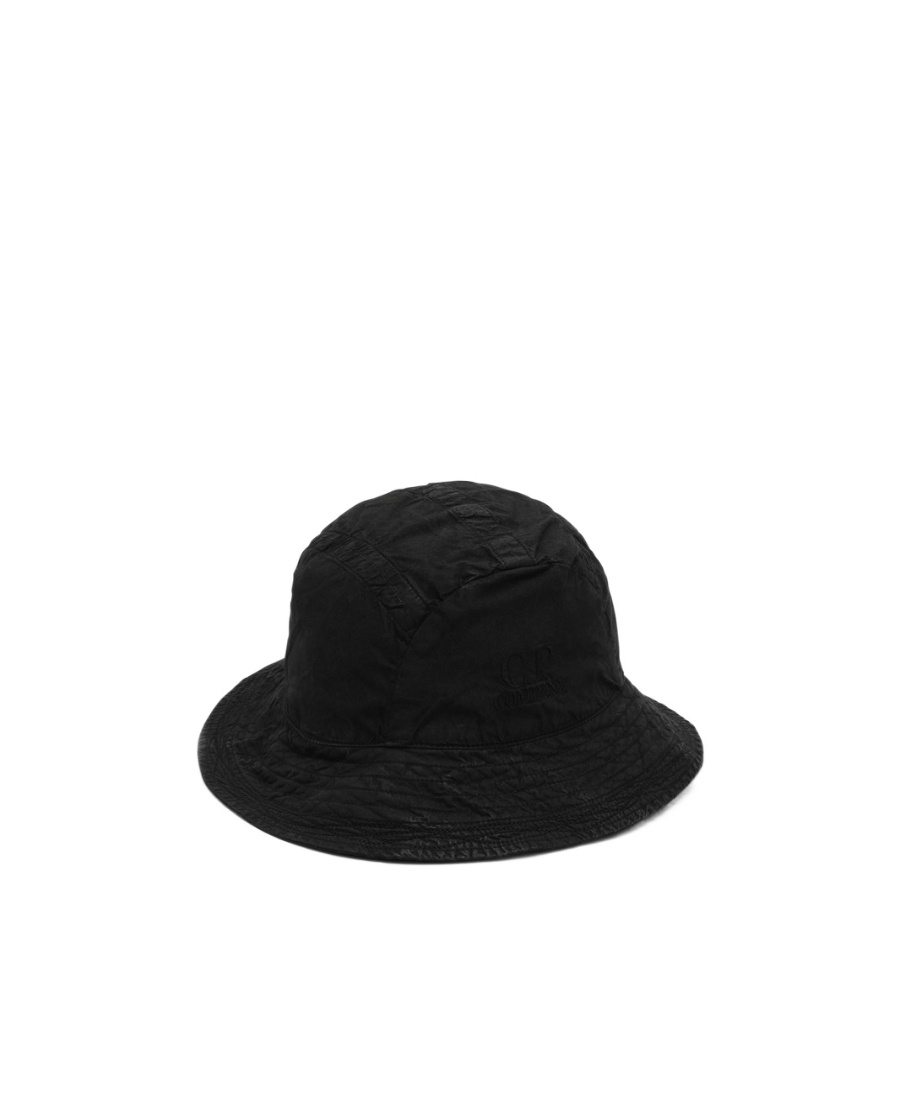 C.p. Company Logo-embroidered Cotton Bucket Hat In Black