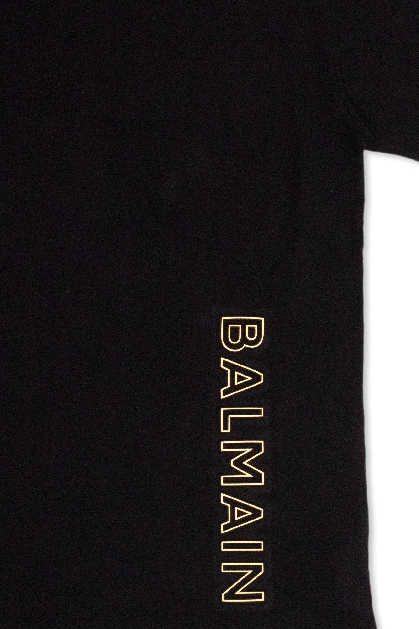Balmain Embossed-logo Cotton T-shirt In Black