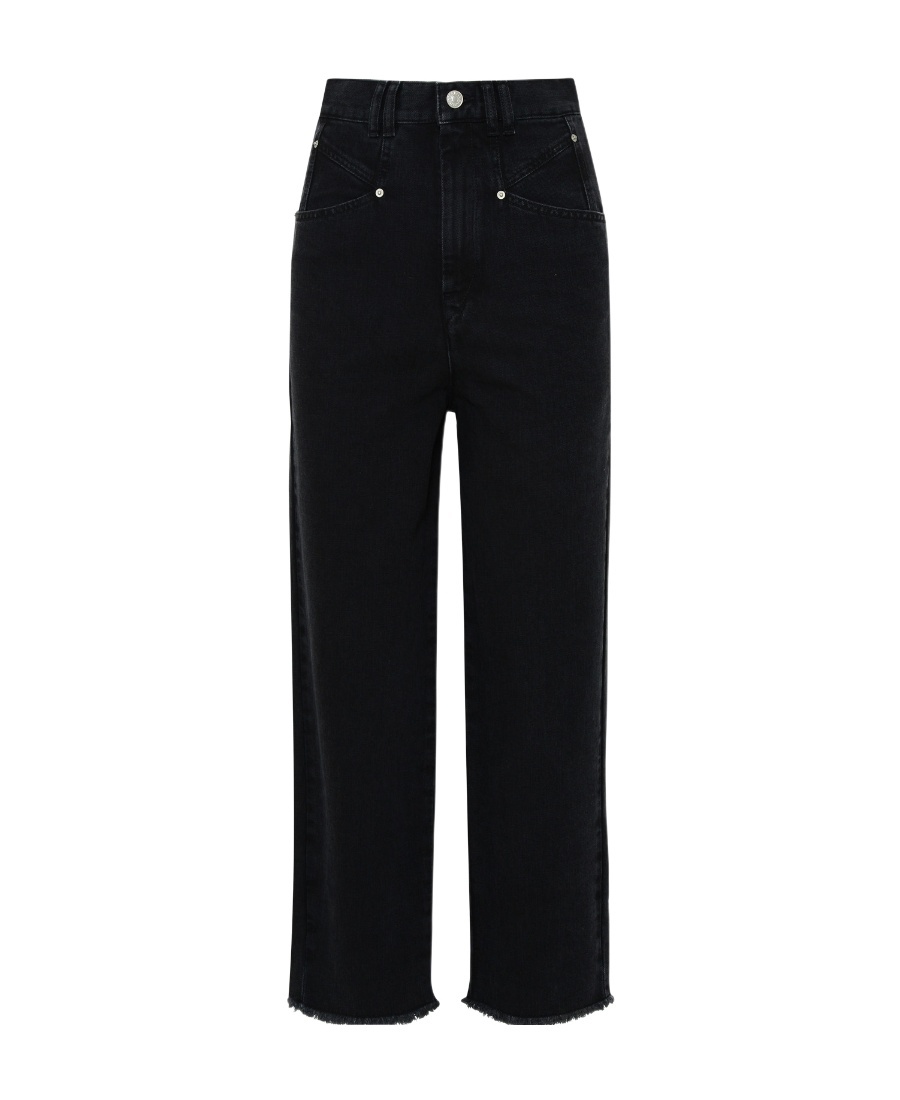Isabel Marant Vetan High-rise Wide-leg Jeans In Black