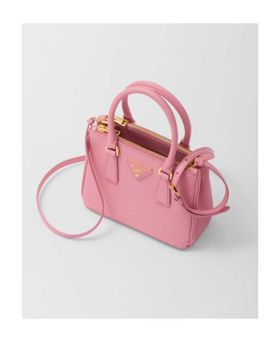 Prada Galleria Saffiano Leather Micro Bag In Pink