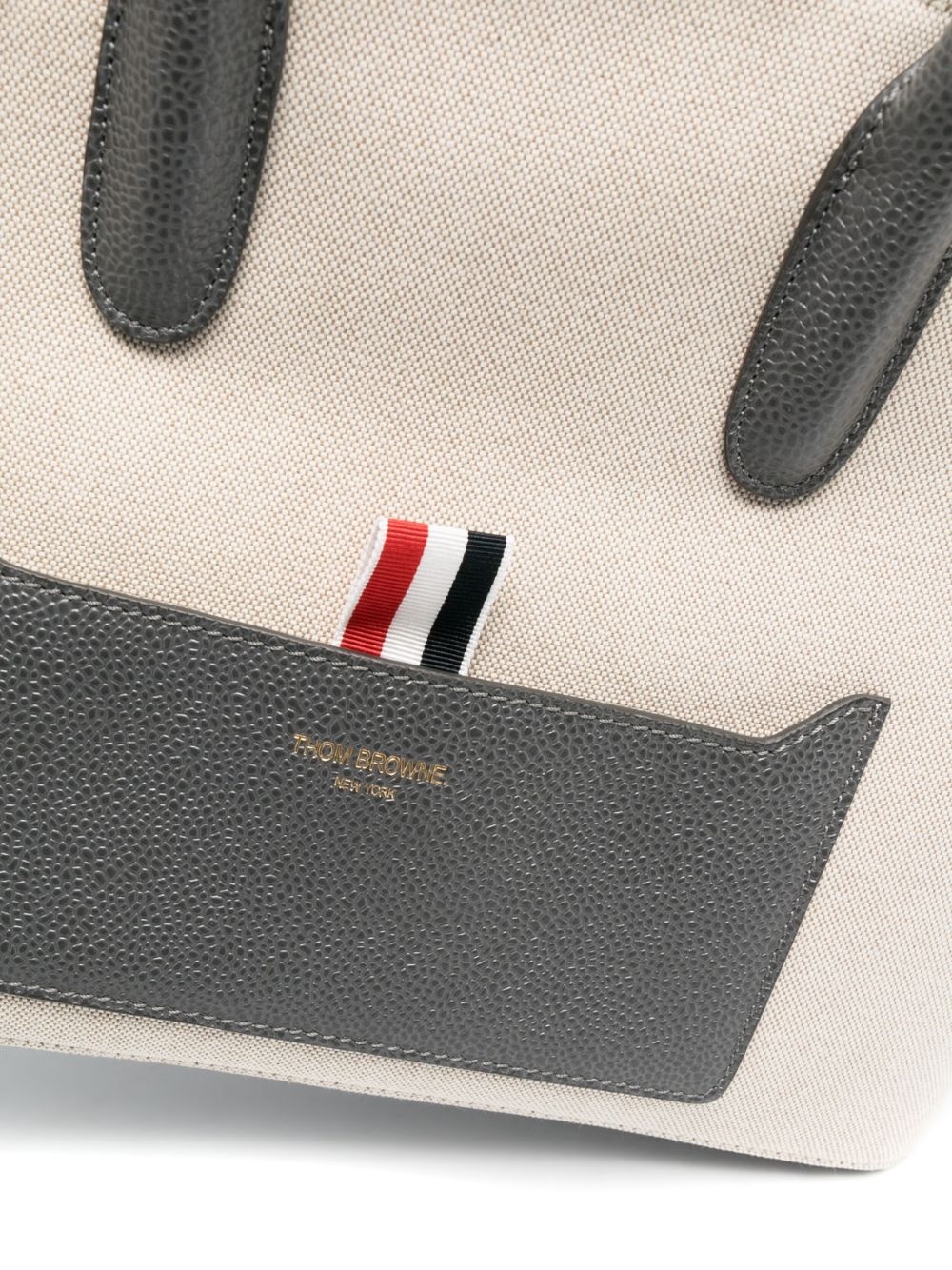 Thom Browne Grosgrain-loop Tote Bag In White