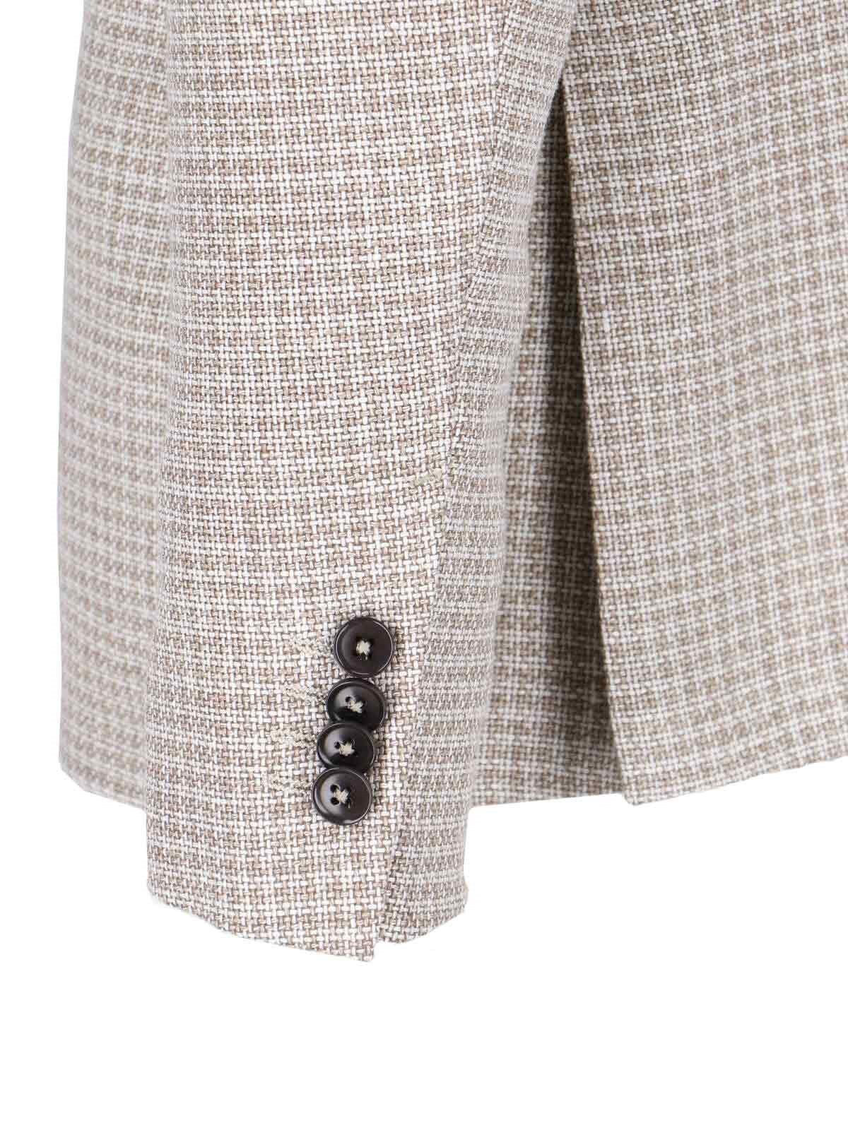 Zegna Single-breasted Check Blazer In White