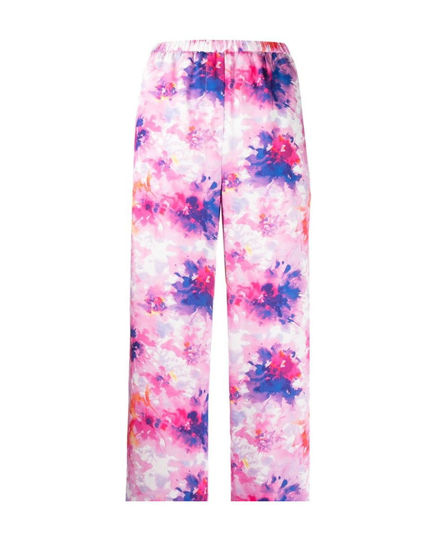Msgm Floral-print Trousers In Pink