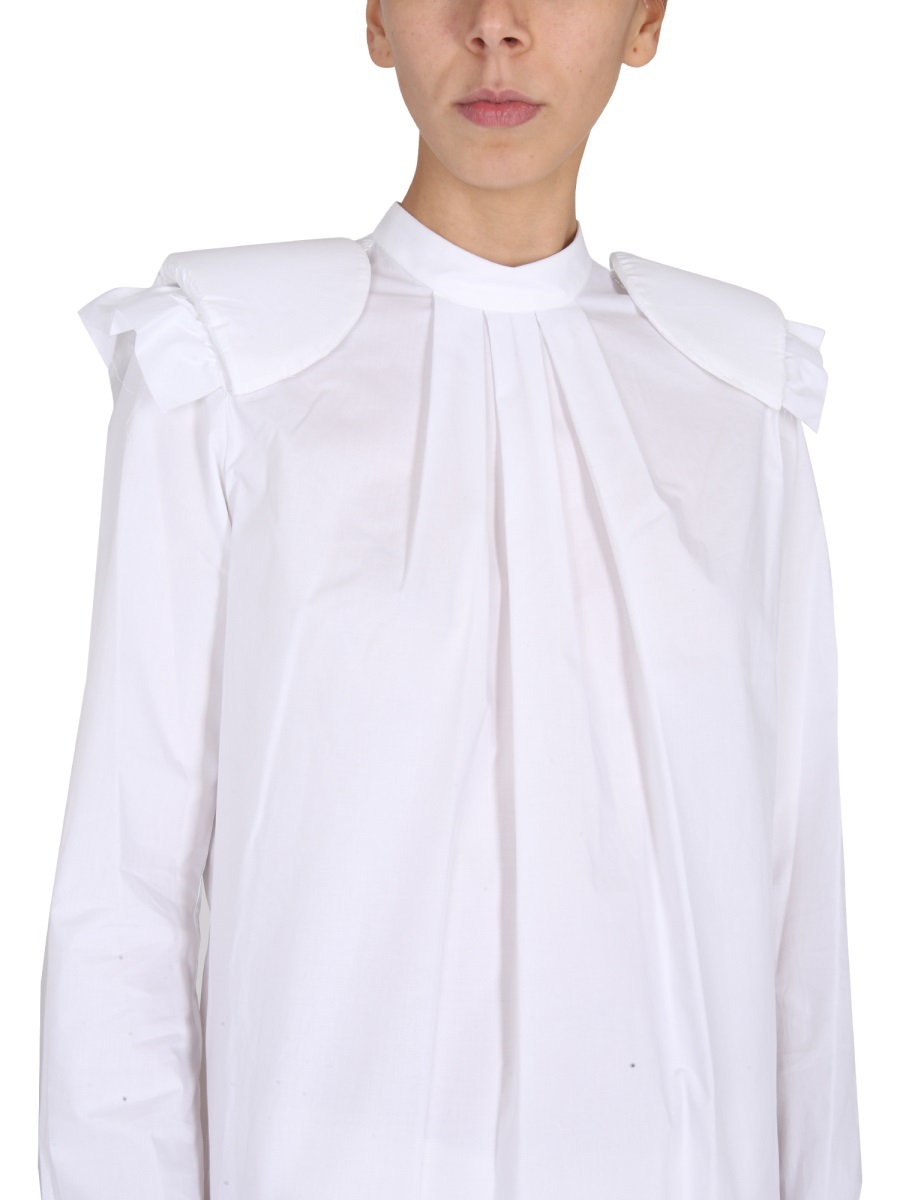 Shop Raf Simons Pleated Shirt Dress In White