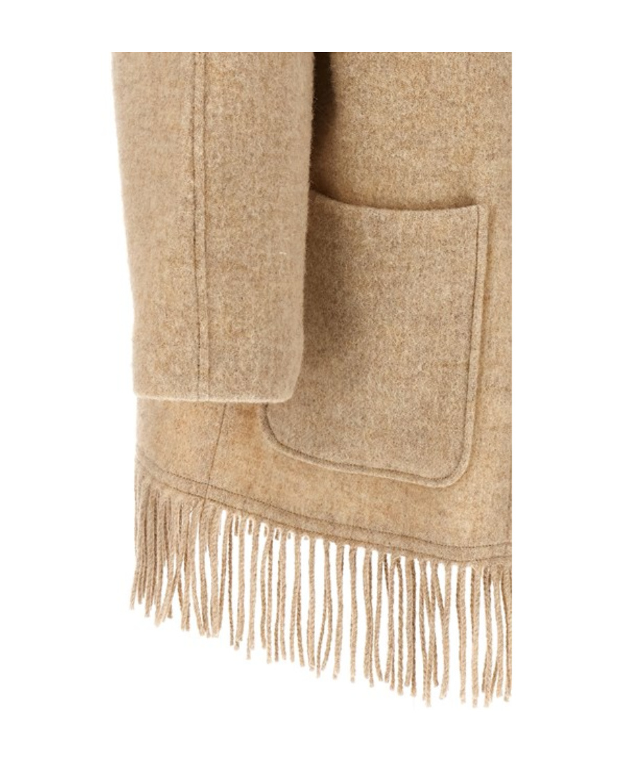 Isabel Marant Étoile Marant Etoile Faty Fringed Coat In Nude