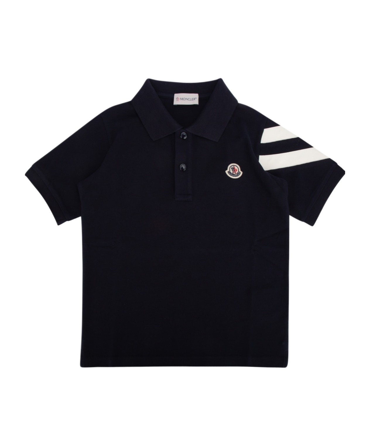 Moncler Enfant Logo-patch Polo Shirt In Blue