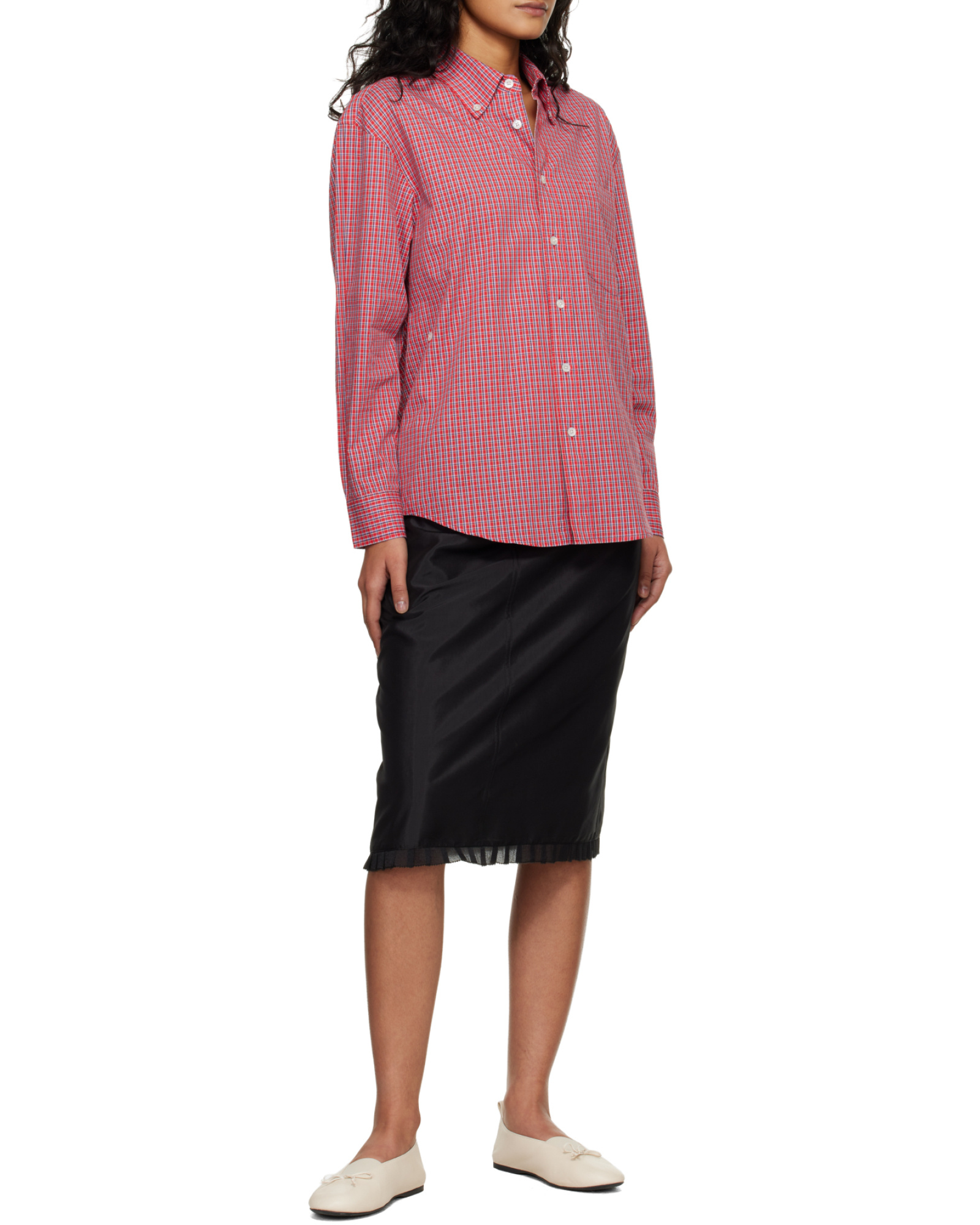 Dunst Checked-pattern Button-fastening Shirt In Pink