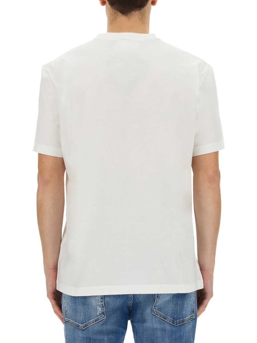 Dsquared2 Leaf Skater Cotton T-shirt In White