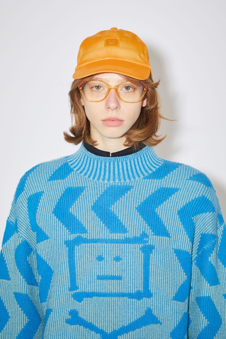 Acne Studios Logo Baseball Hat In Orange