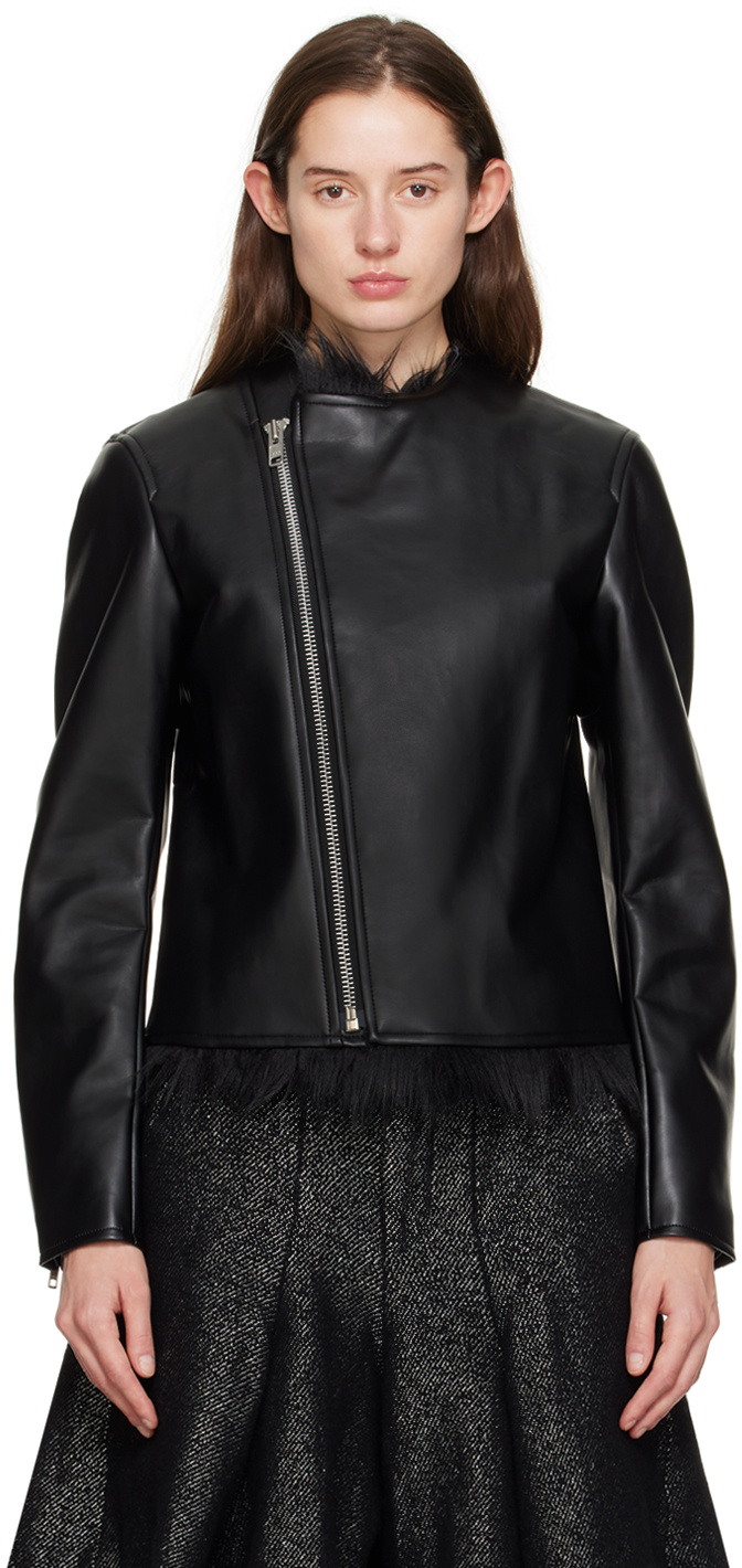 Comme Des Garçons Cruelty-free Leather Biker Jacket In Black