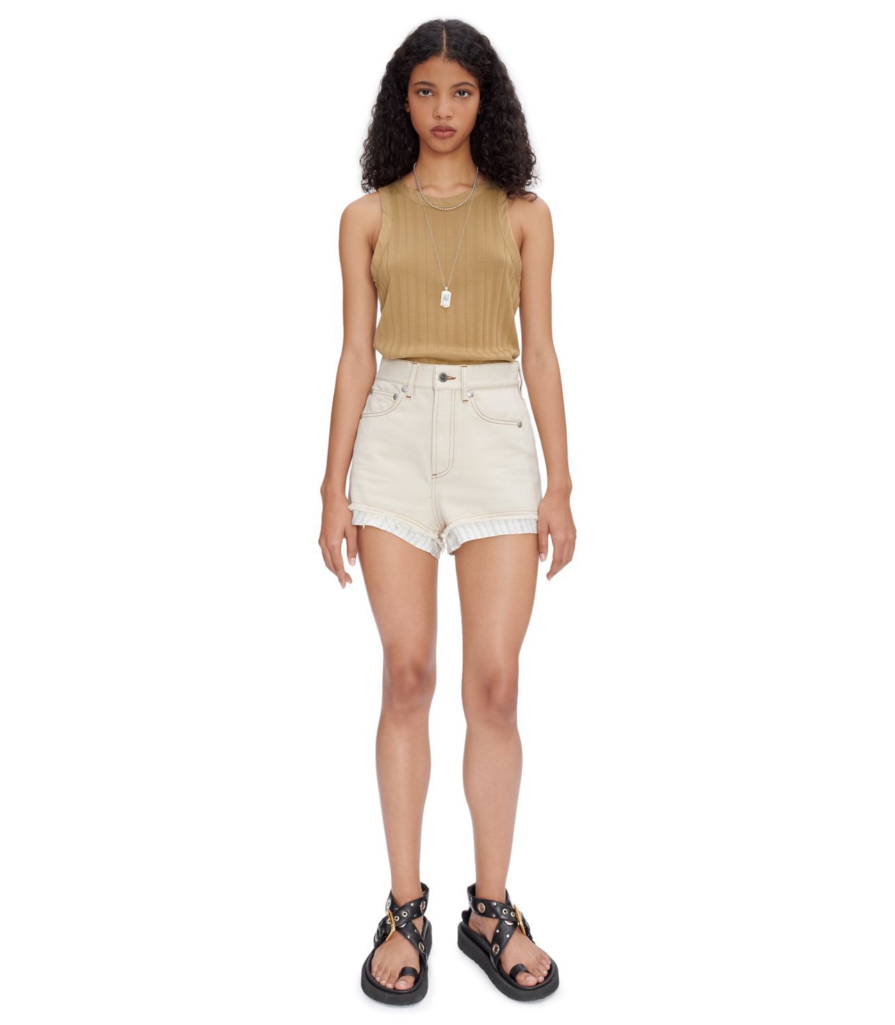 Apc Lemaitre Ribbed-jersey Tank Top In Nude
