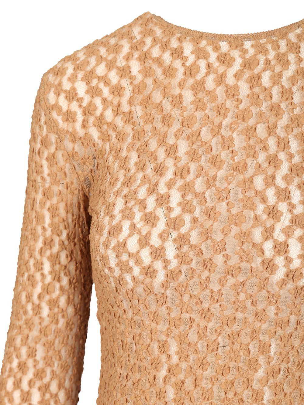 Isabel Marant Gaelle Long-sleeved Lace Top In Brown