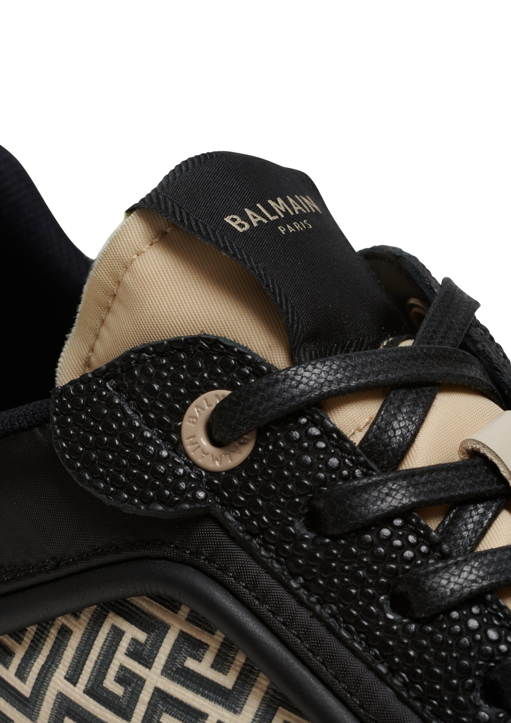 Balmain Monogram Panelled Sneakers In Black