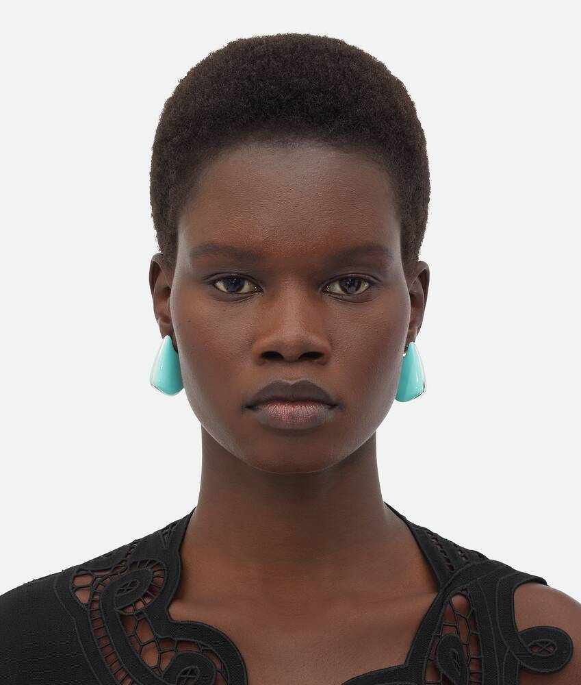 Bottega Veneta Boucles D'oreilles Fin Petit Format In Blue