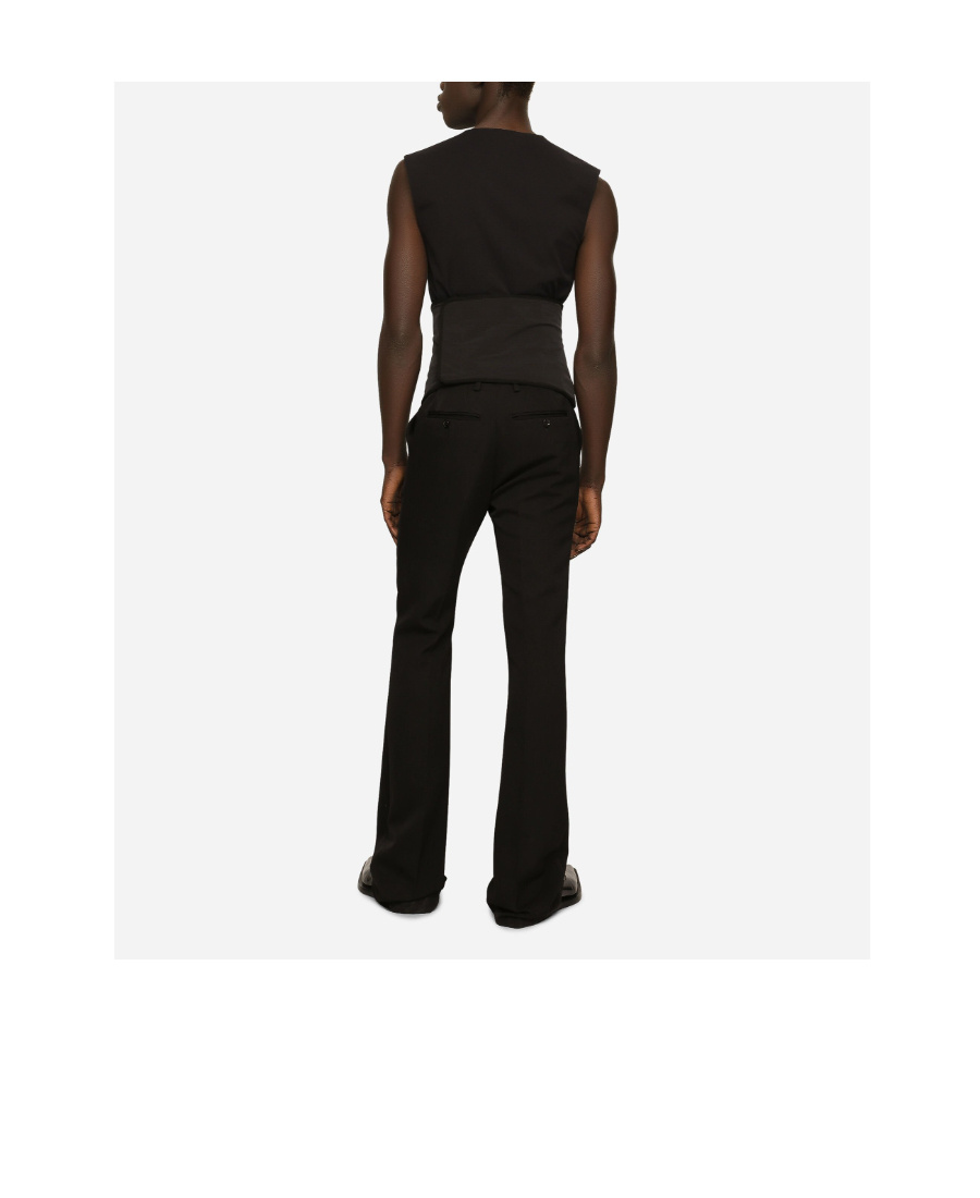 Dolce & Gabbana Logo-patch Corset-style Belt In Black