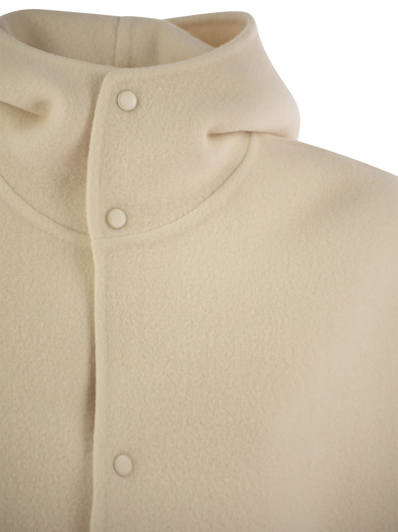 Fabiana Filippi Wool Hoodie In Nude