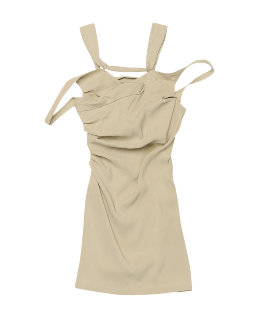 Jacquemus Beige Le Papier 'la Robe Soffio' Minidress In Nude