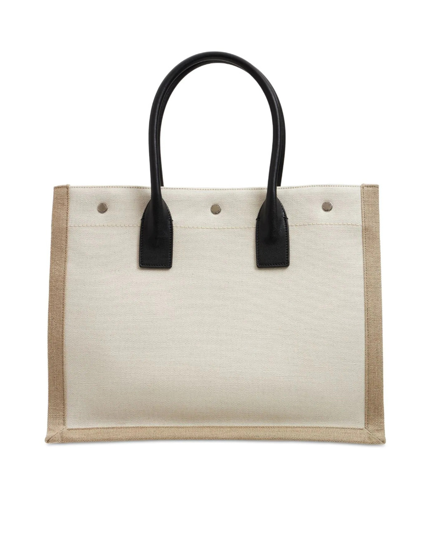 Saint Laurent Rive Gauche Tote Shopping Bag In White
