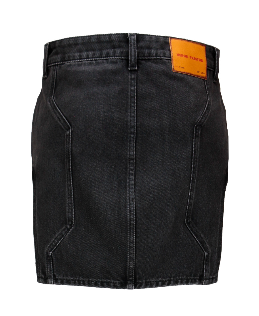 HERON PRESTON DECAL DENIM SKIRT 
