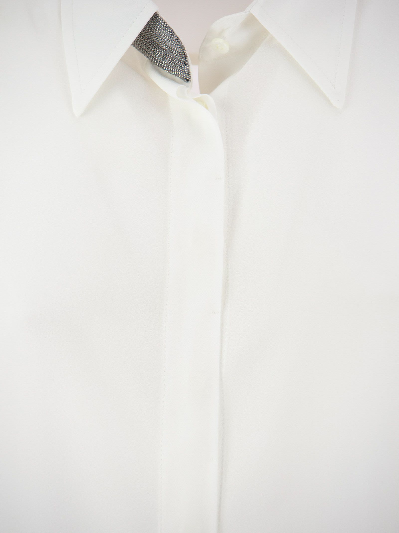 Brunello Cucinelli Precious Buttonhole Shirt In White