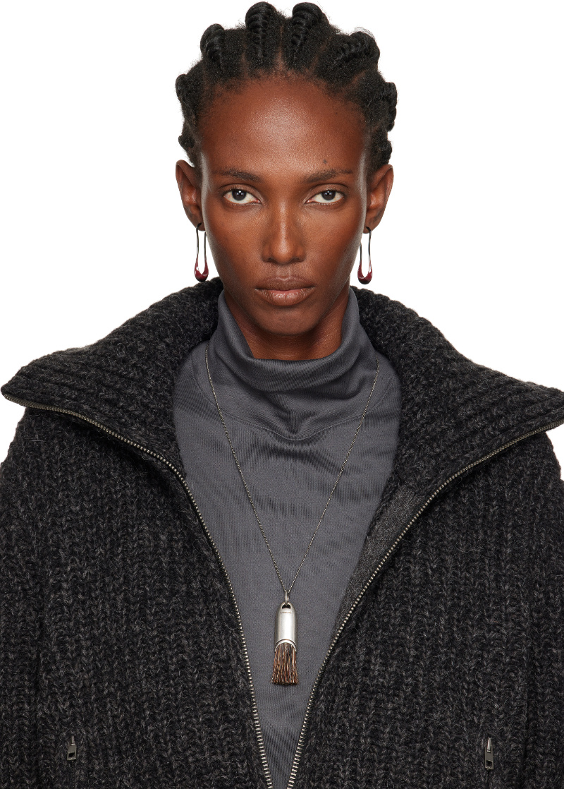 Lemaire Short Drop Earrings In Black
