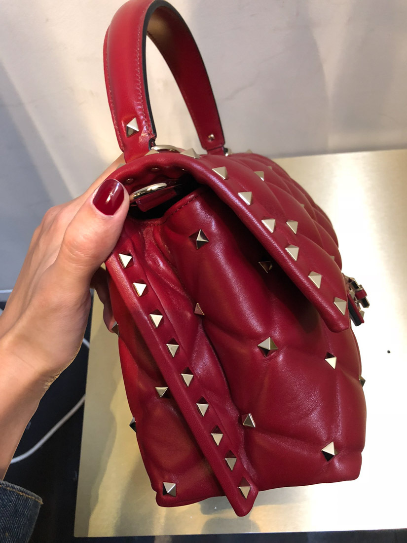 Valentino Candystud Tote Bag In Red