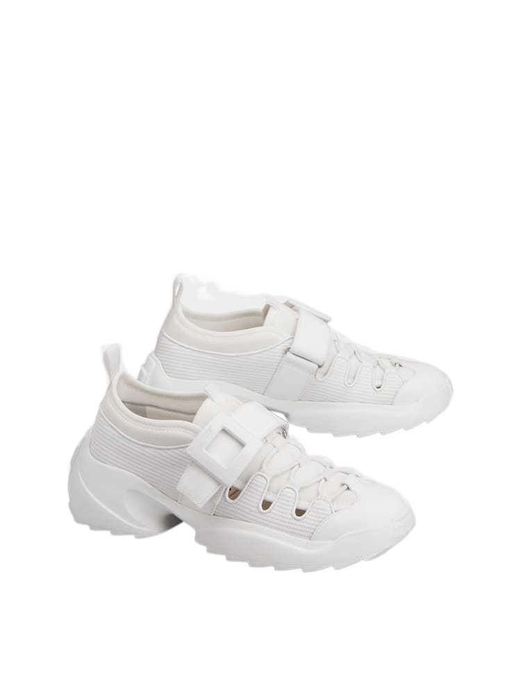 ROGER VIVIER VIV' ON THE RUN TREKKY SNEAKERS IN FABRIC AND LEATHER 
