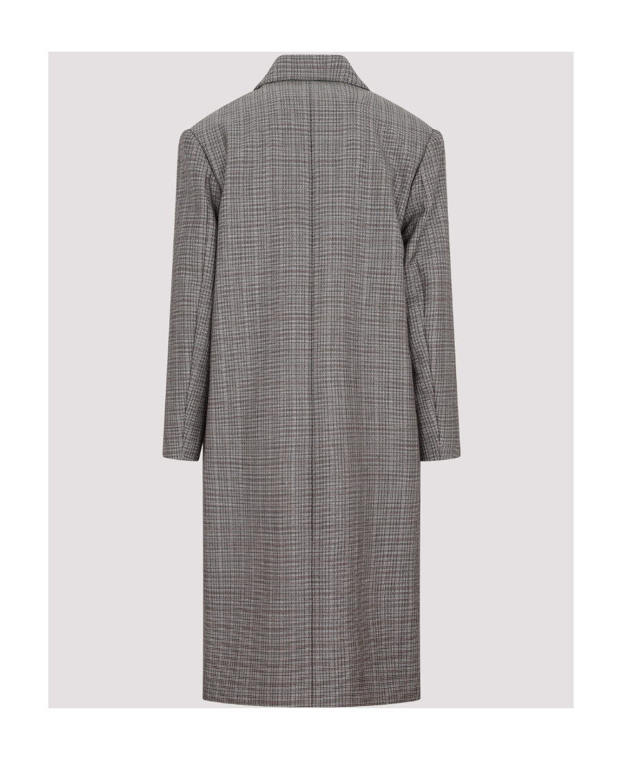 Jil Sander Checked Wool Coat In Gray