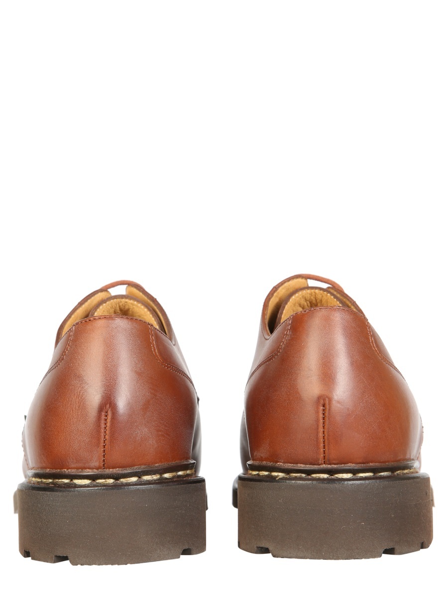Paraboot Exposed-stitched Leather Shoes In Brown